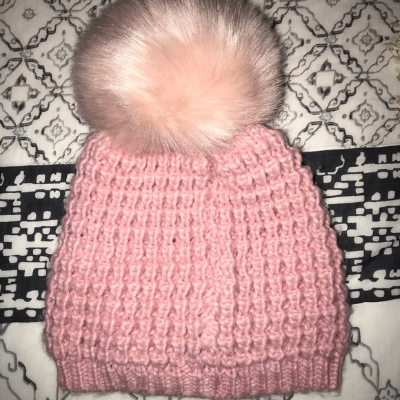 Accessories | Pink Puff Ball Beanie Hat 